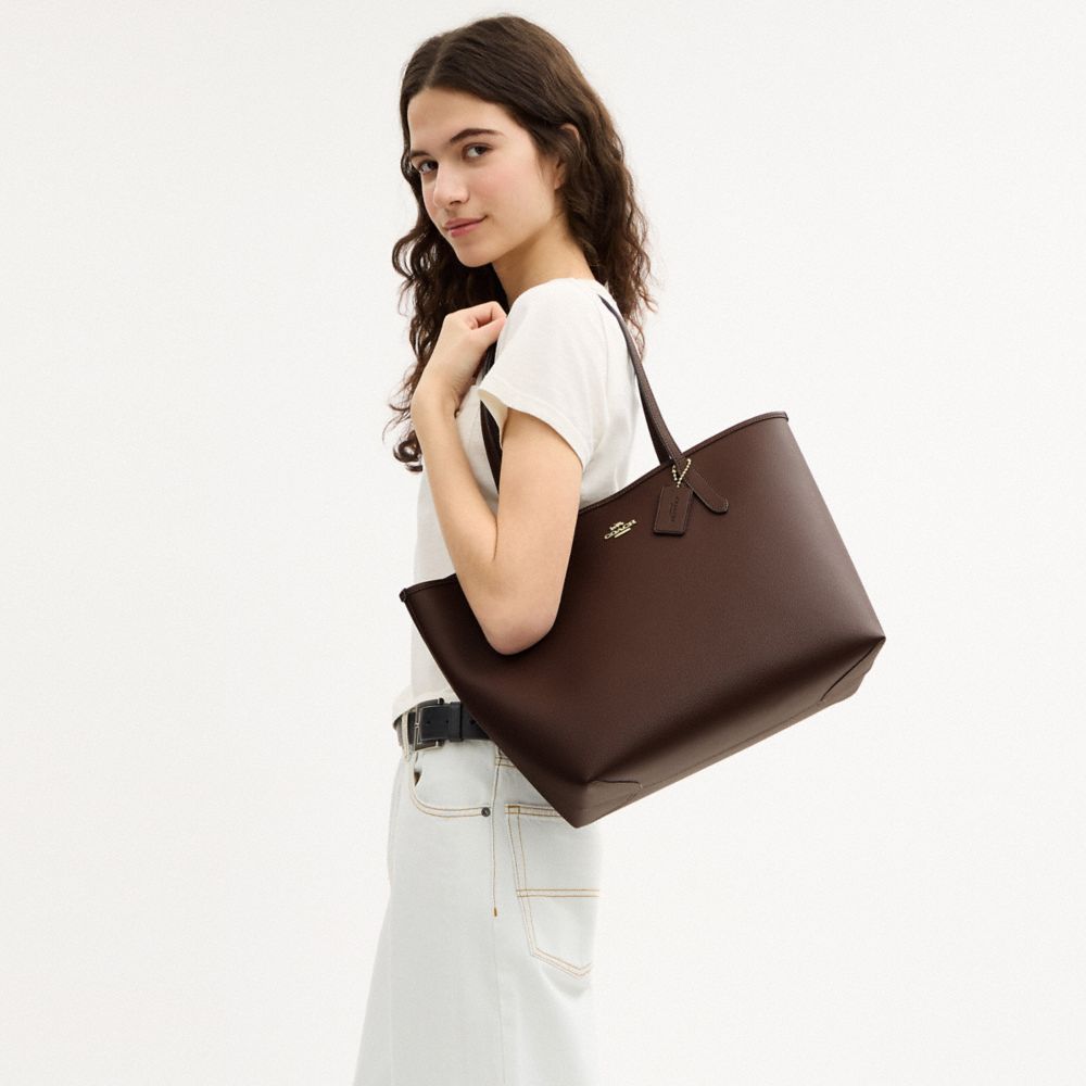 Coach City Tote Bag Gold Maple