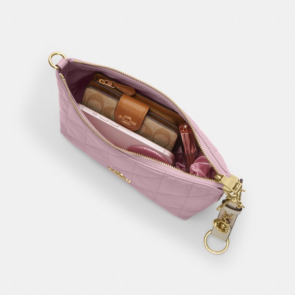 Coach Caitlin Shoulder Bag With Quilting Gold Carnation
