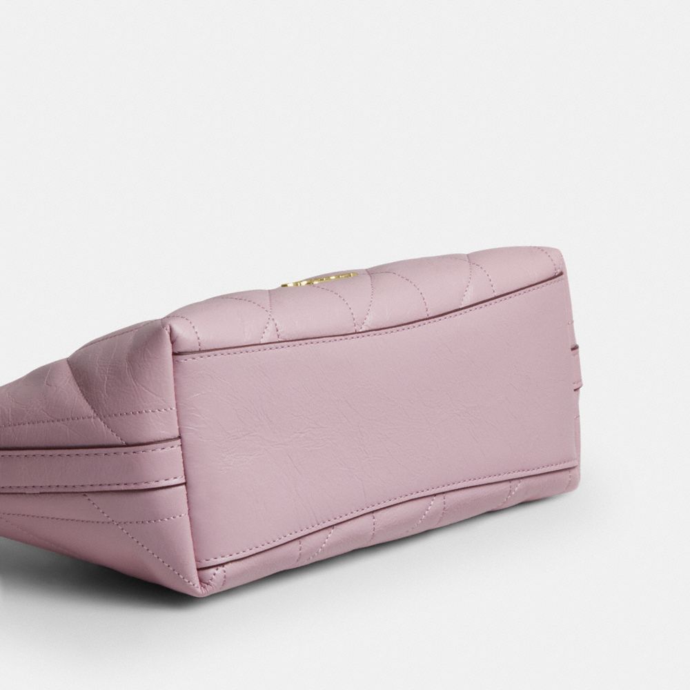 Coach Caitlin Shoulder Bag With Quilting Gold Carnation