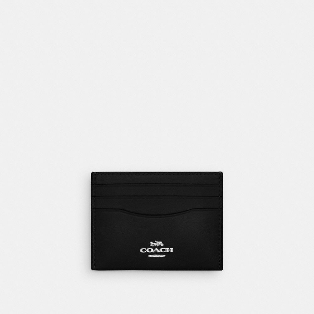 Coach Slim Id Card Case Silver Black