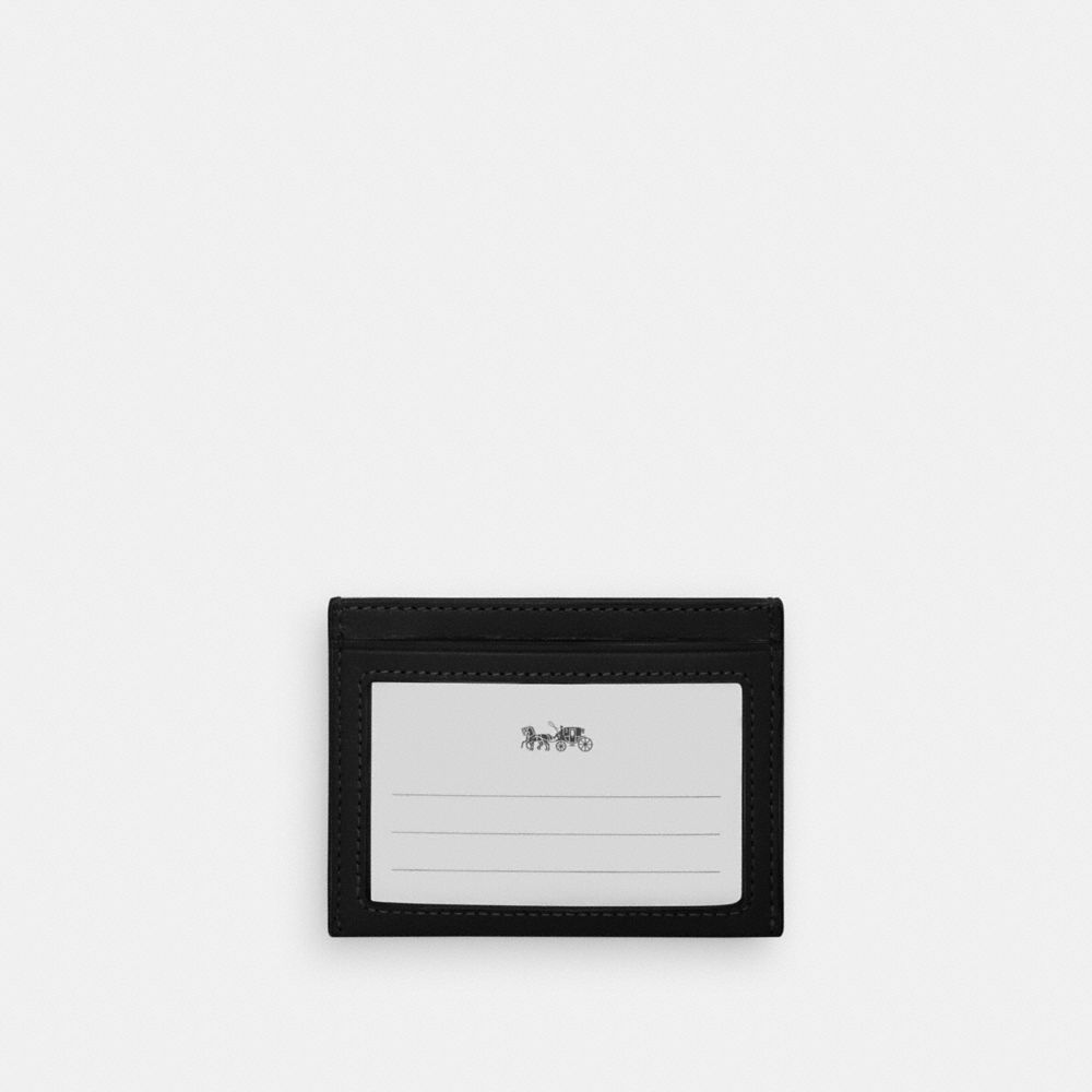 Coach Slim Id Card Case Silver Black
