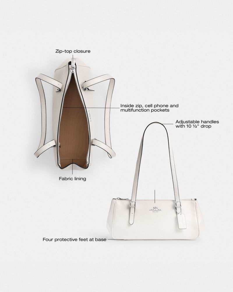 Coach Asher Shoulder Bag Silver Chalk