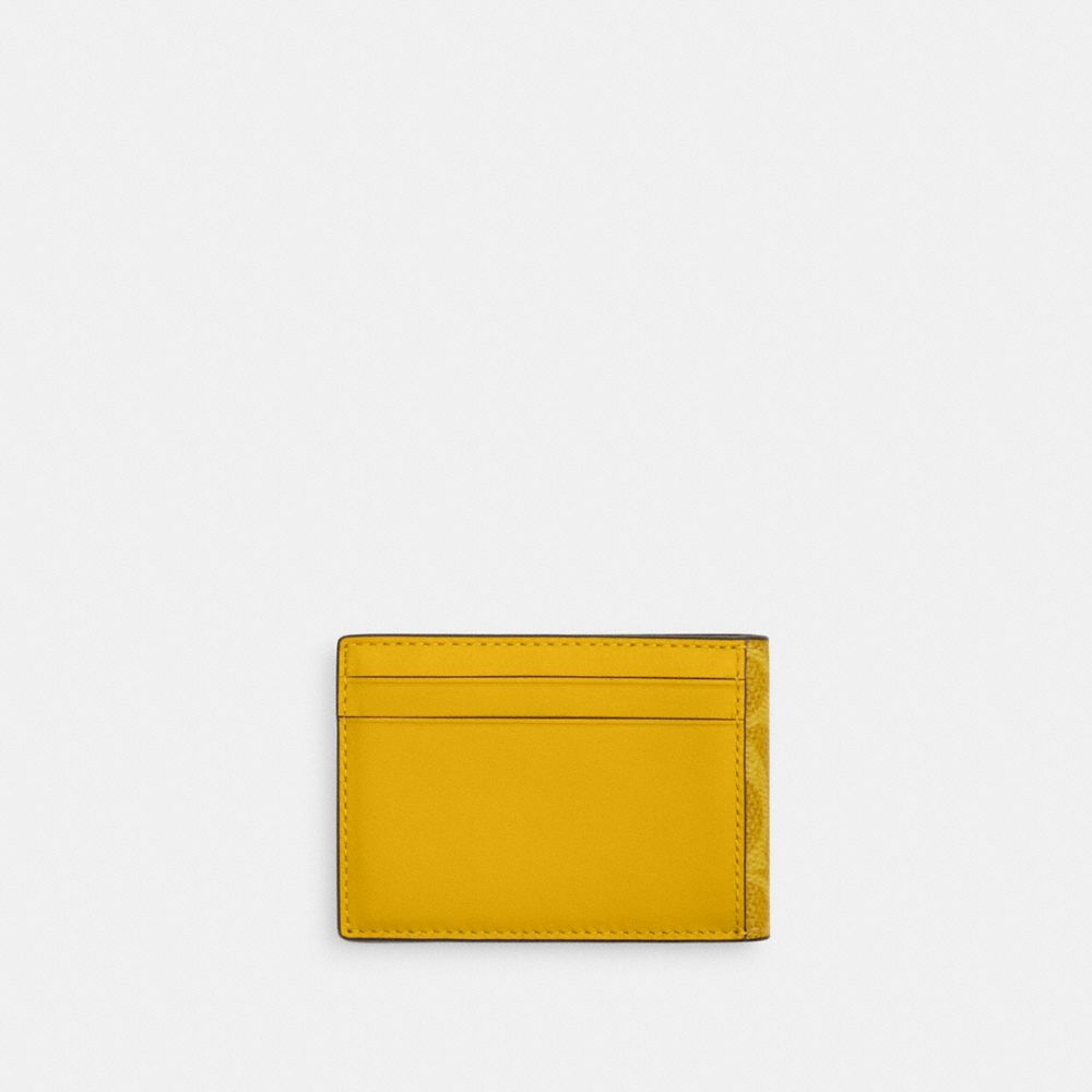 Coach Compact Billfold Wallet In Signature Canvas Canary
