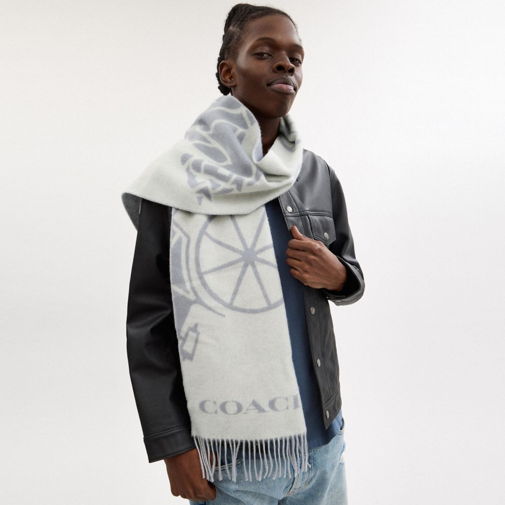 Coach Horse And Carriage Cashmere Muffler Chalk