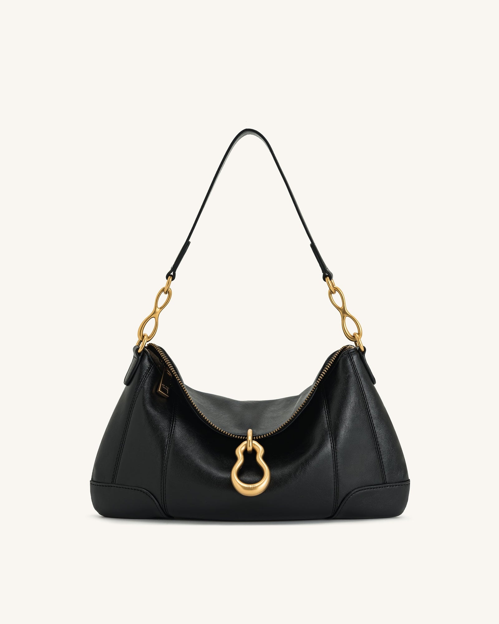 Jayla Metal Pendant Embellished Shoulder Bag - Blue Denim