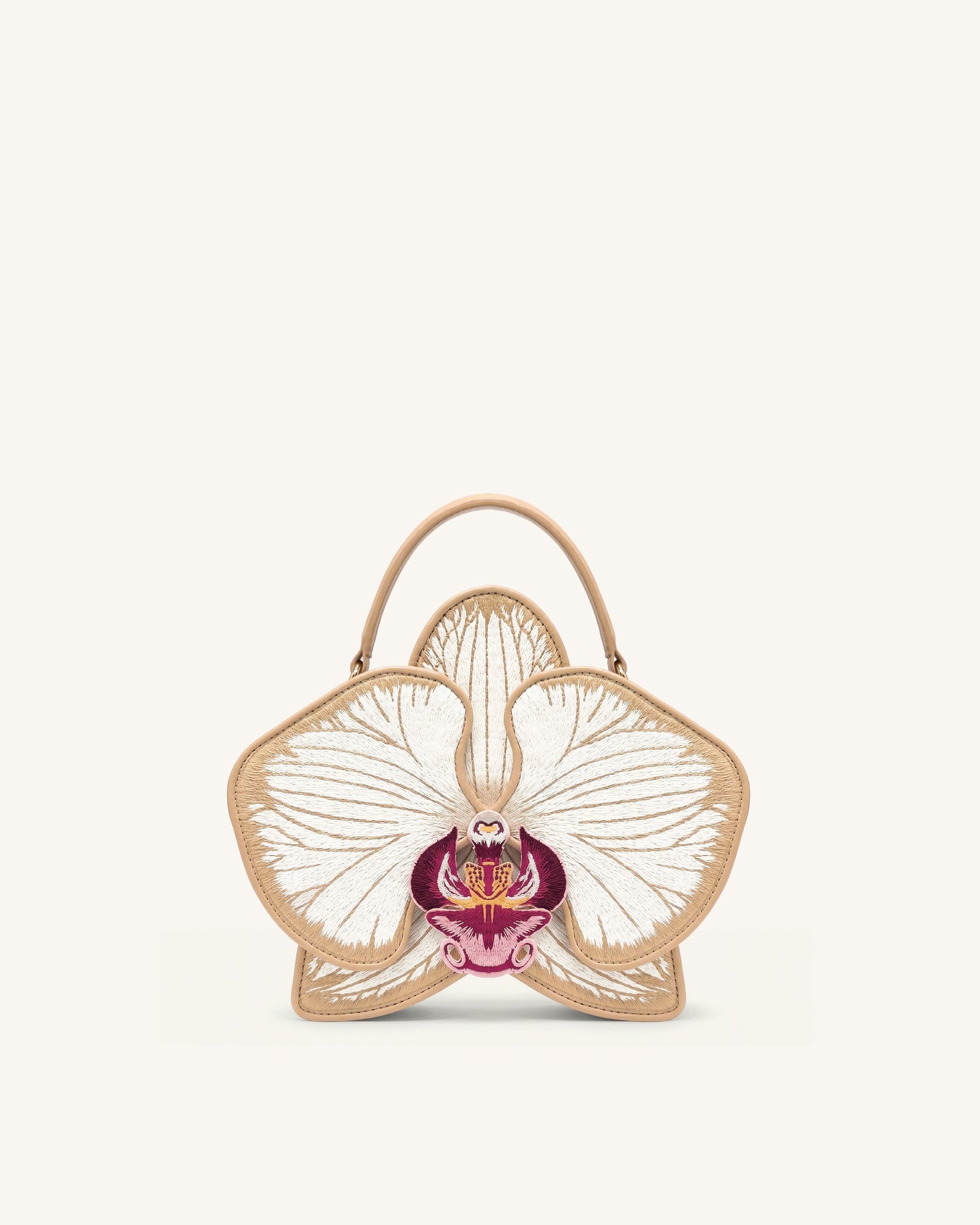 Flora Orchid Shaped Top Handle Bag - Light Green