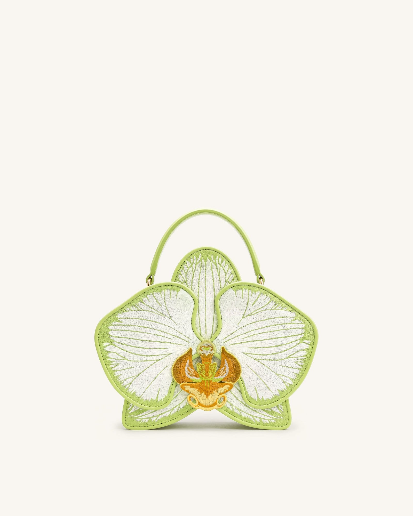 Flora Orchid Shaped Top Handle Bag - Light Green