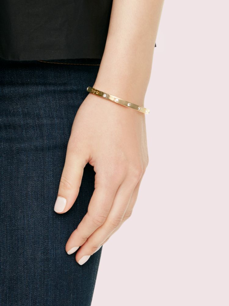 Set in Stone Hinged Gold Bangle