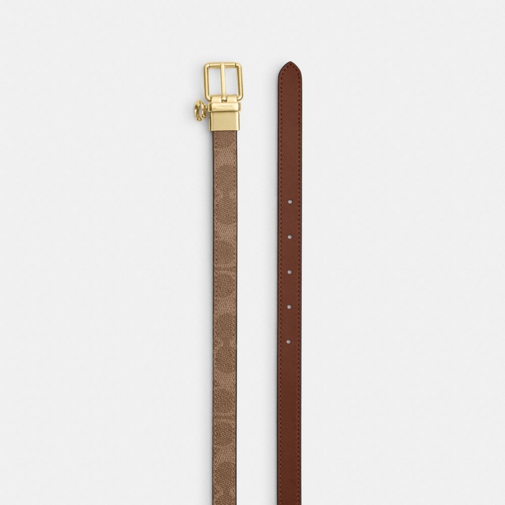 Roller Buckle Cut-To-Size Reversible Belt In Signature Canvas With Charm, 18 Mm
