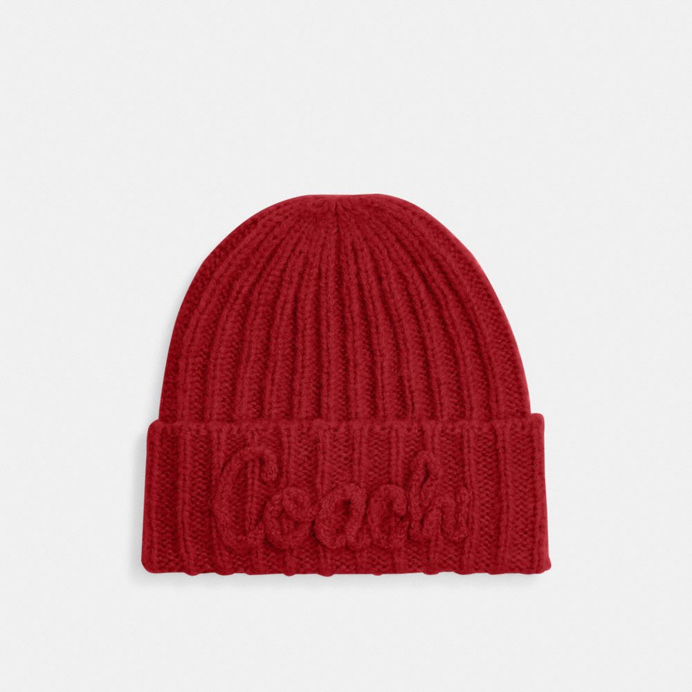 Coach Script Knit Beanie