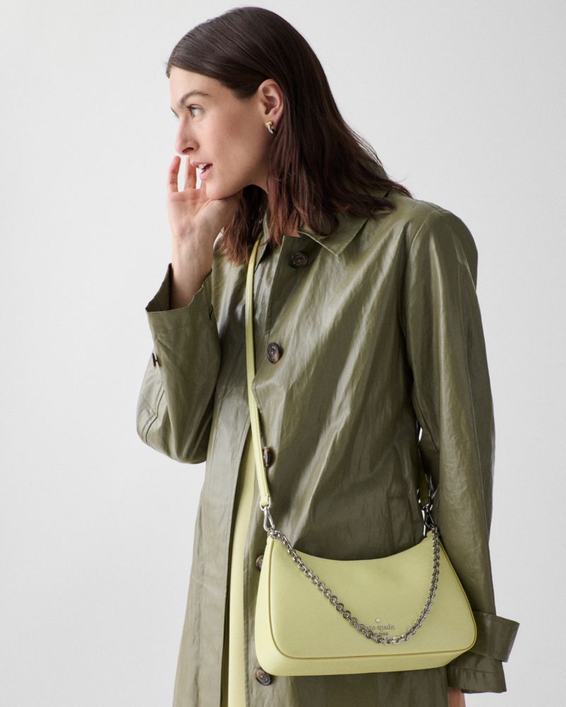 KateSpade Margot Textured Leather Shoulder Bag Tennis Ball