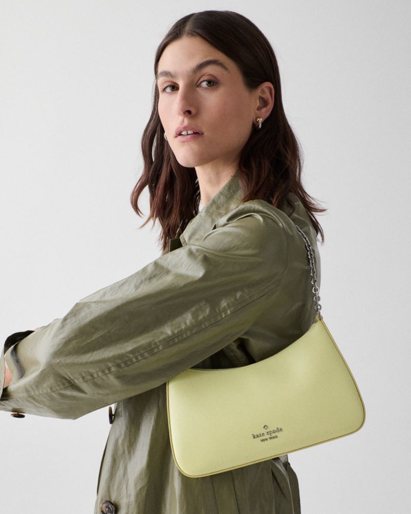KateSpade Margot Textured Leather Shoulder Bag Tennis Ball