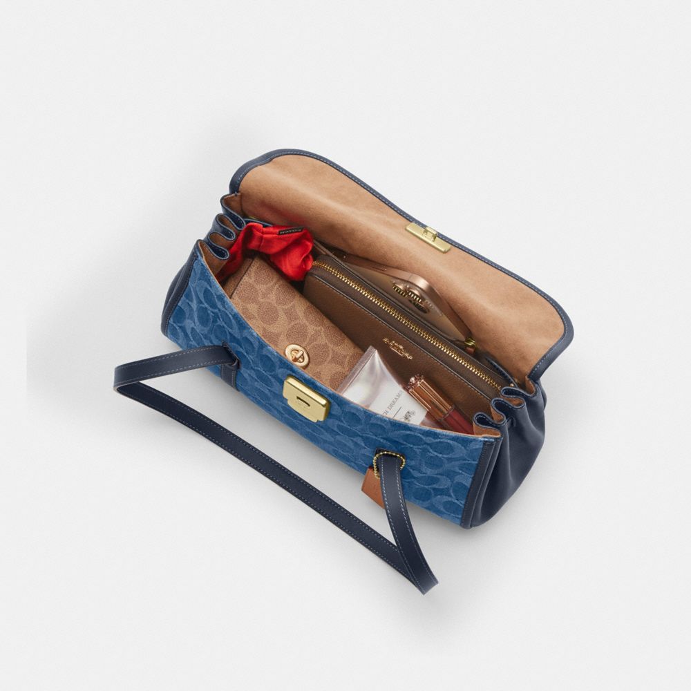 Bridget Flap Shoulder Bag In Signature Denim