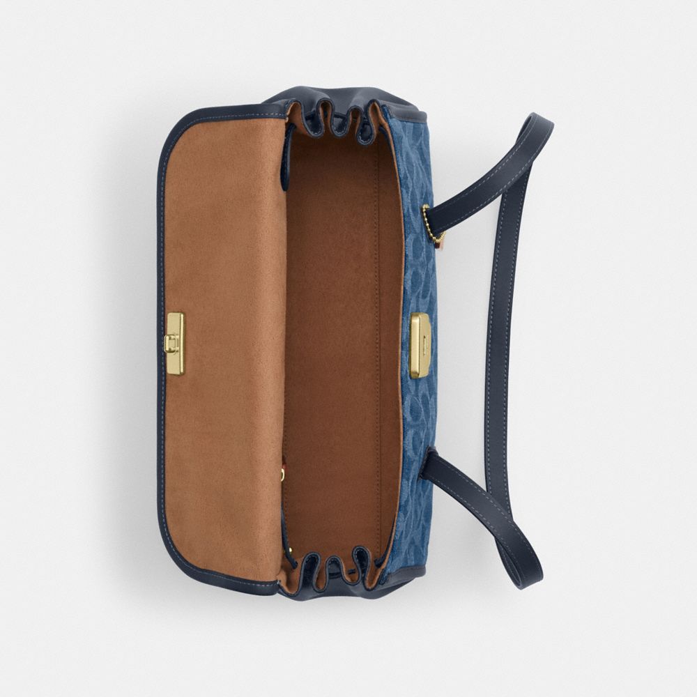 Bridget Flap Shoulder Bag In Signature Denim