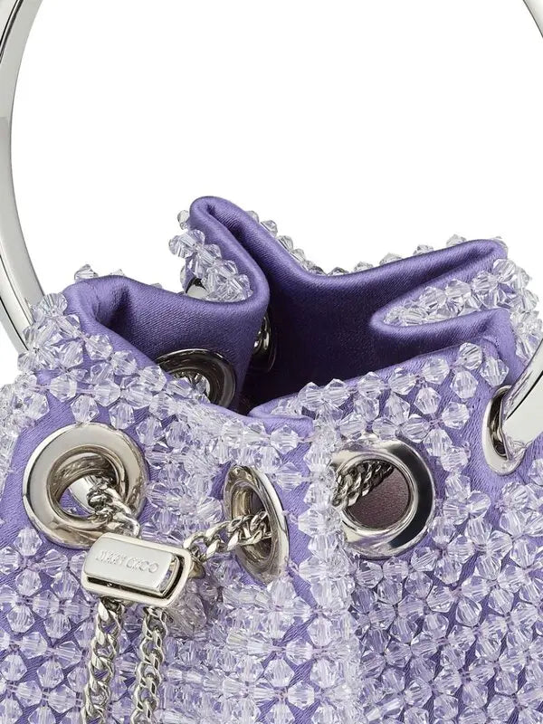 Jimmy Choo  Micro Bon Bon Beaded Bucket Bag