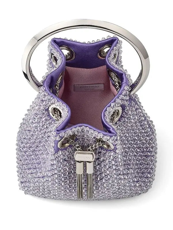 Jimmy Choo  Micro Bon Bon Beaded Bucket Bag
