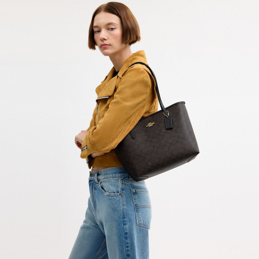Medium City Tote Bag In Signature Canvas