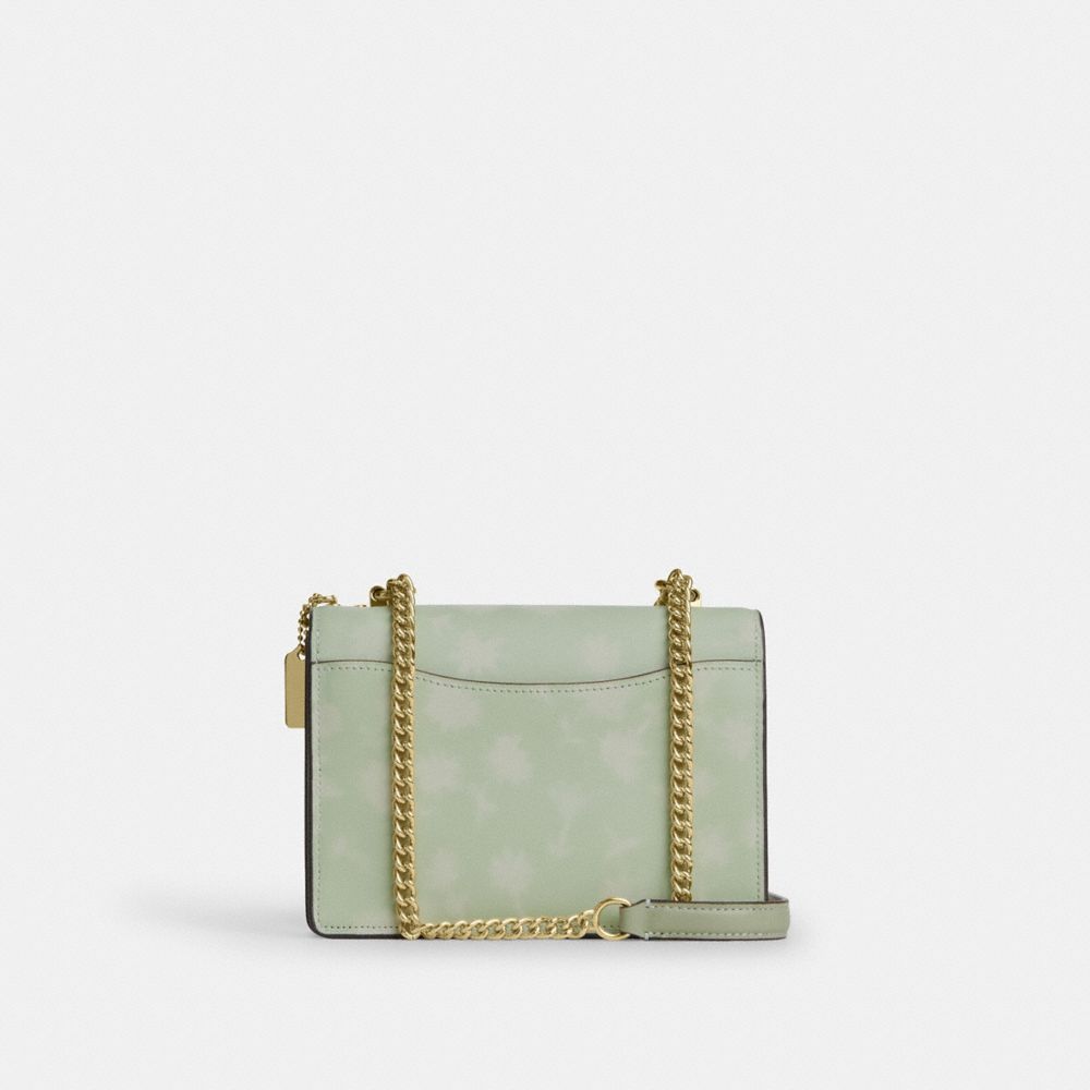 Coach Mini Klare Crossbody Bag With Floral Print Gold Pale Green