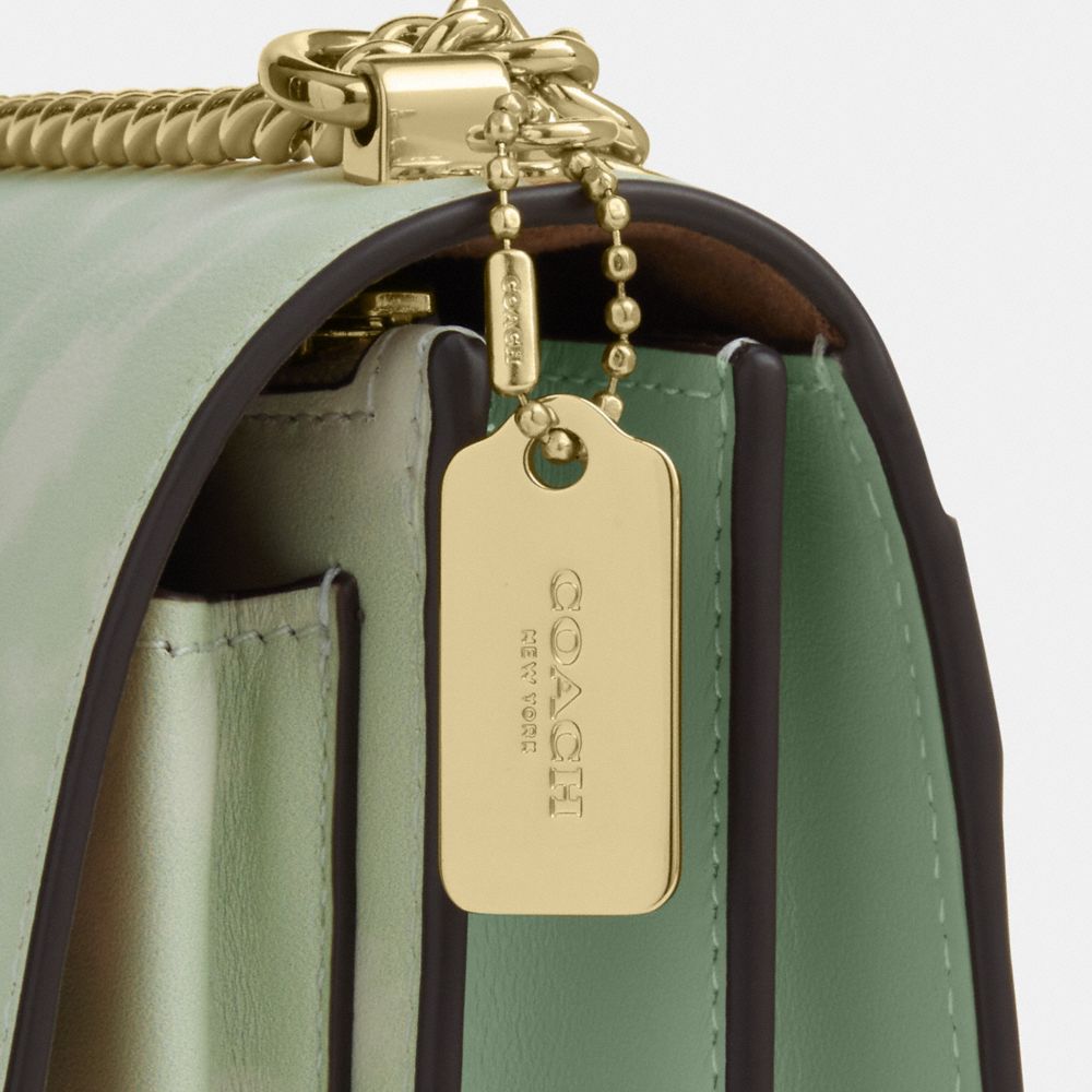 Coach Mini Klare Crossbody Bag With Floral Print Gold Pale Green