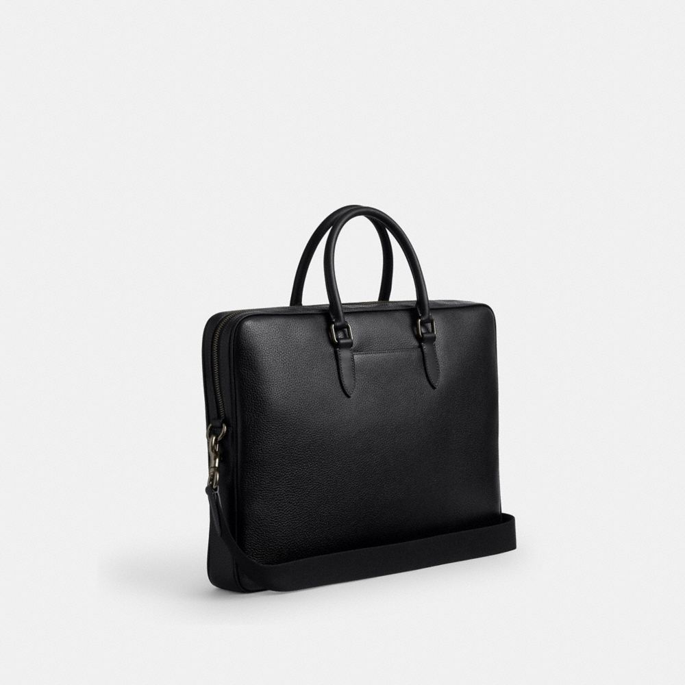 Coach Ethan Large Brief Gunmetal Black