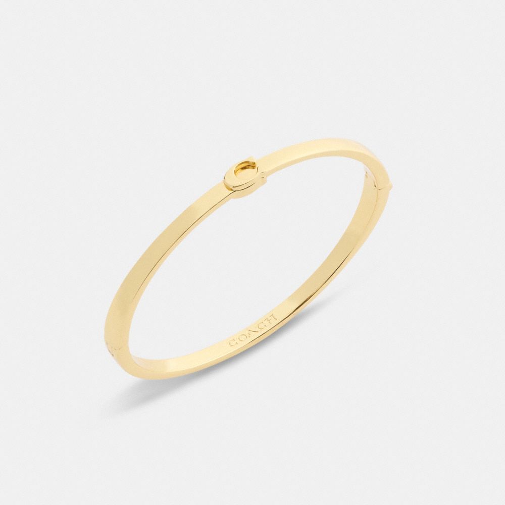 Coach Thin Signature Hinged Bangle Gold