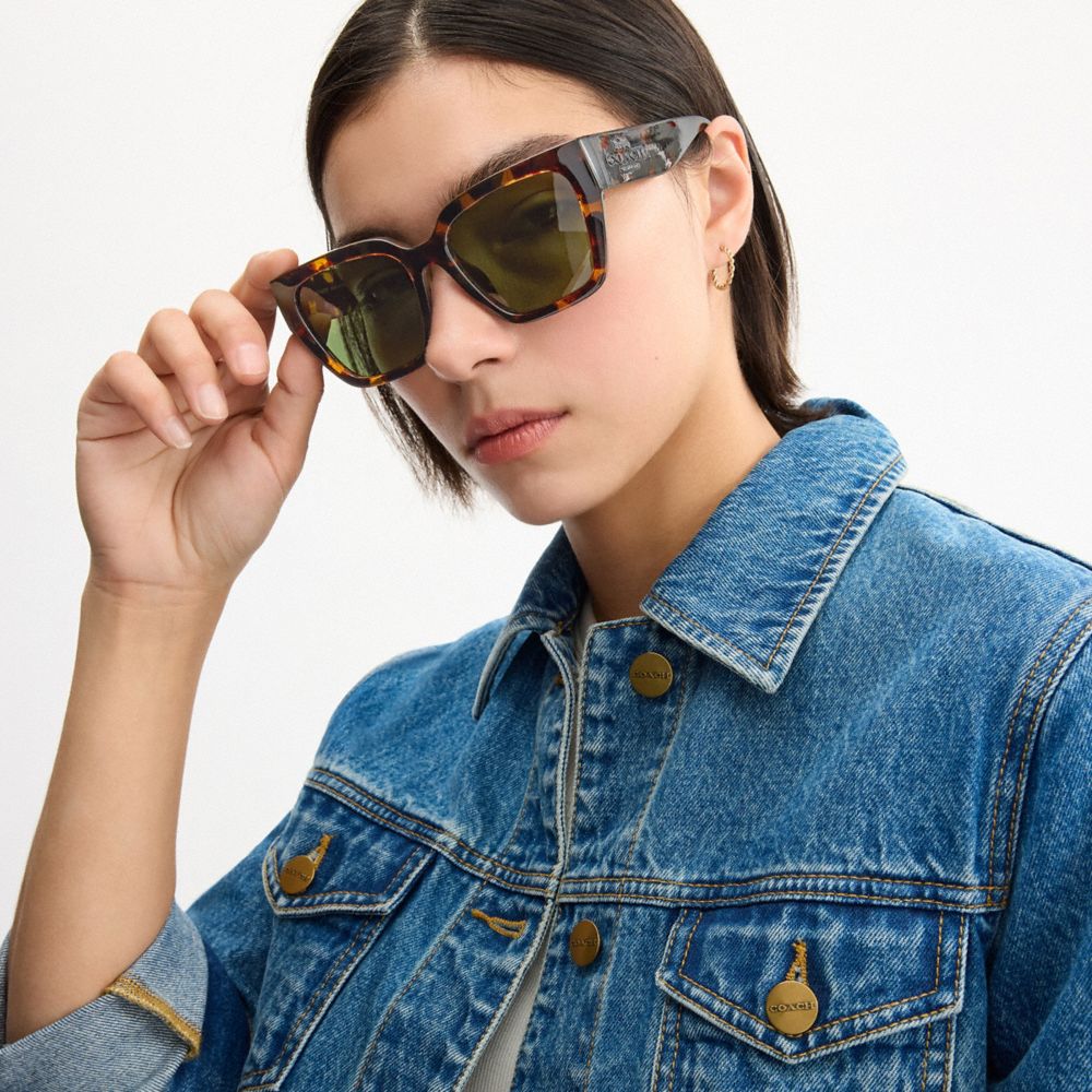 Coach Oversized Cat Eye Sunglasses Dark Tortoise
