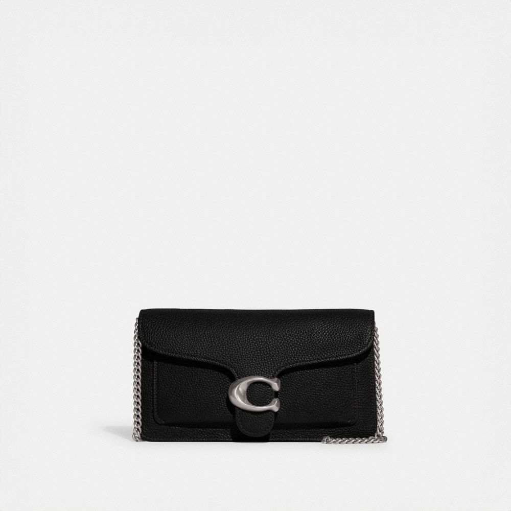 Coach Tabby Chain Clutch Silver Black