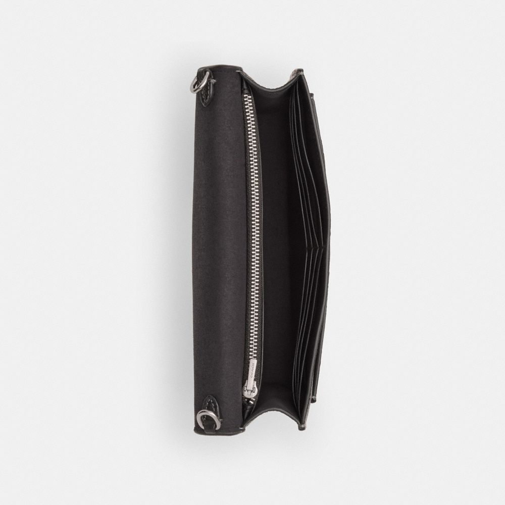 Coach Tabby Chain Clutch Silver Black