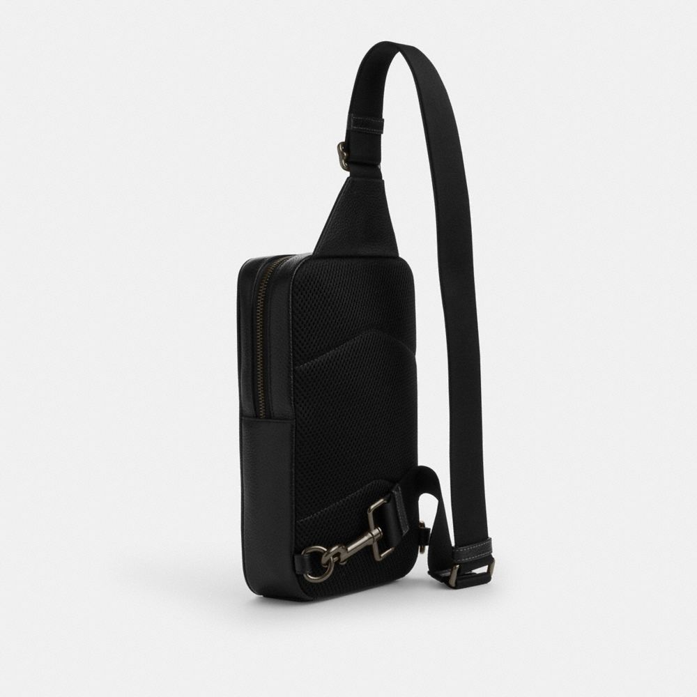 Coach Sullivan Pack In Signature Canvas Gunmetal Tan Black