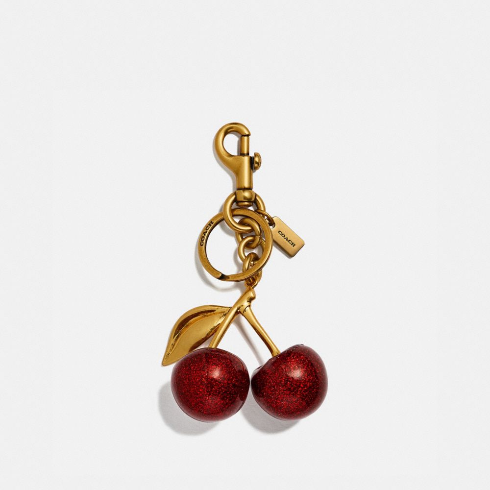 Coach Cherry Bag Charm Brass Red Apple