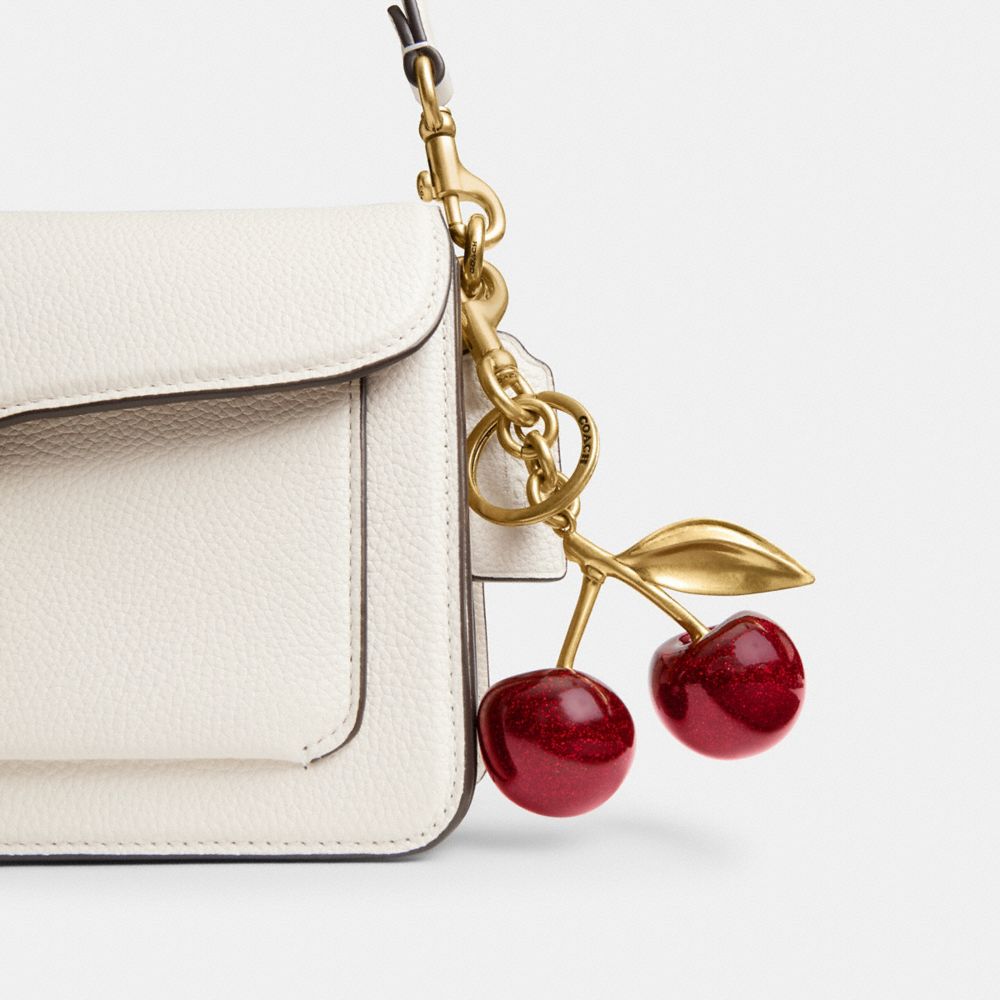 Coach Cherry Bag Charm Brass Red Apple