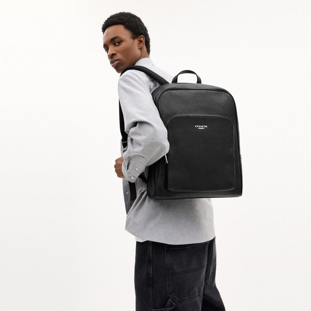 Coach Aiden Backpack Silver Black