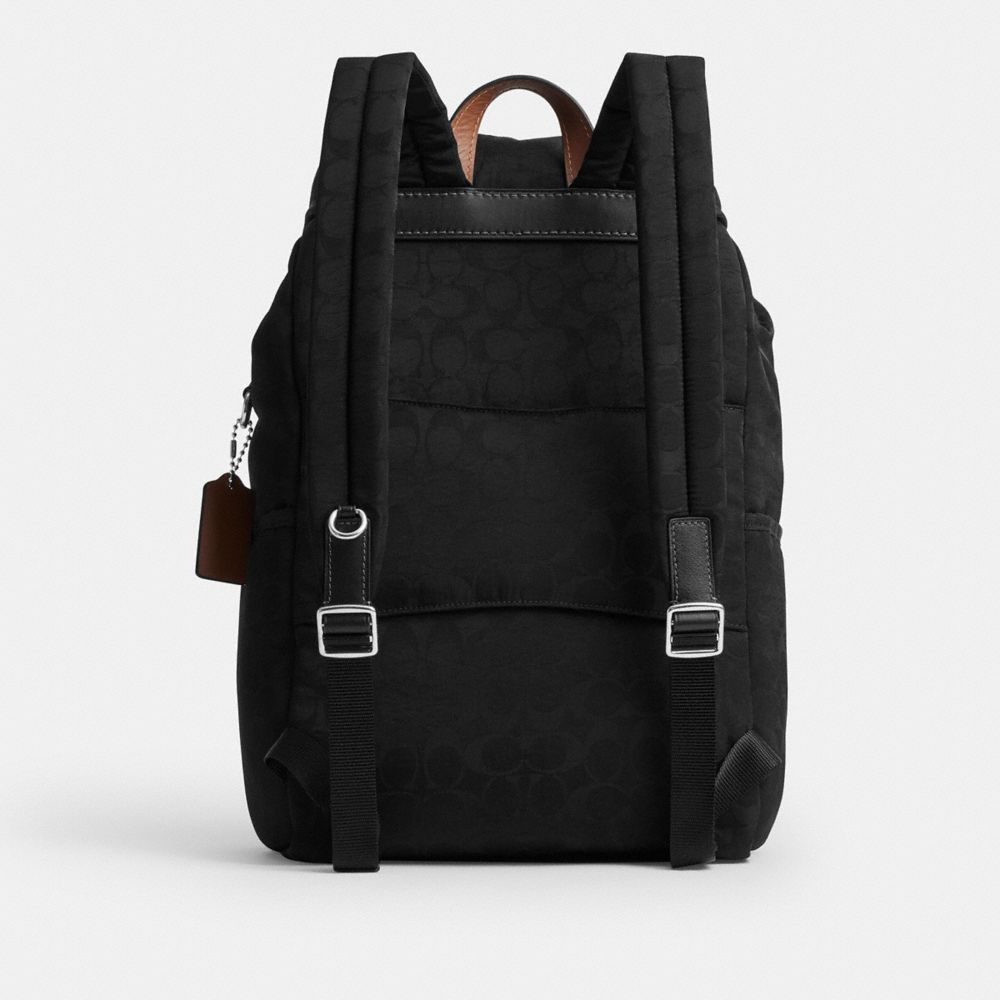 Coach Logan Backpack In Signature Nylon Black
