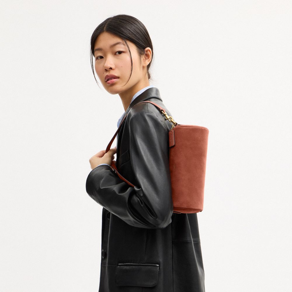 Coach Barrel Bag Brass Clay