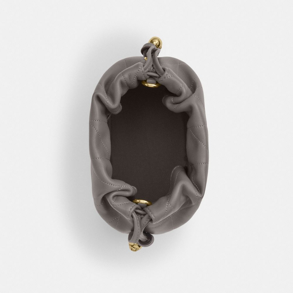 Coach Faye Mini Drawstring Bag With Quilting Gold Slate