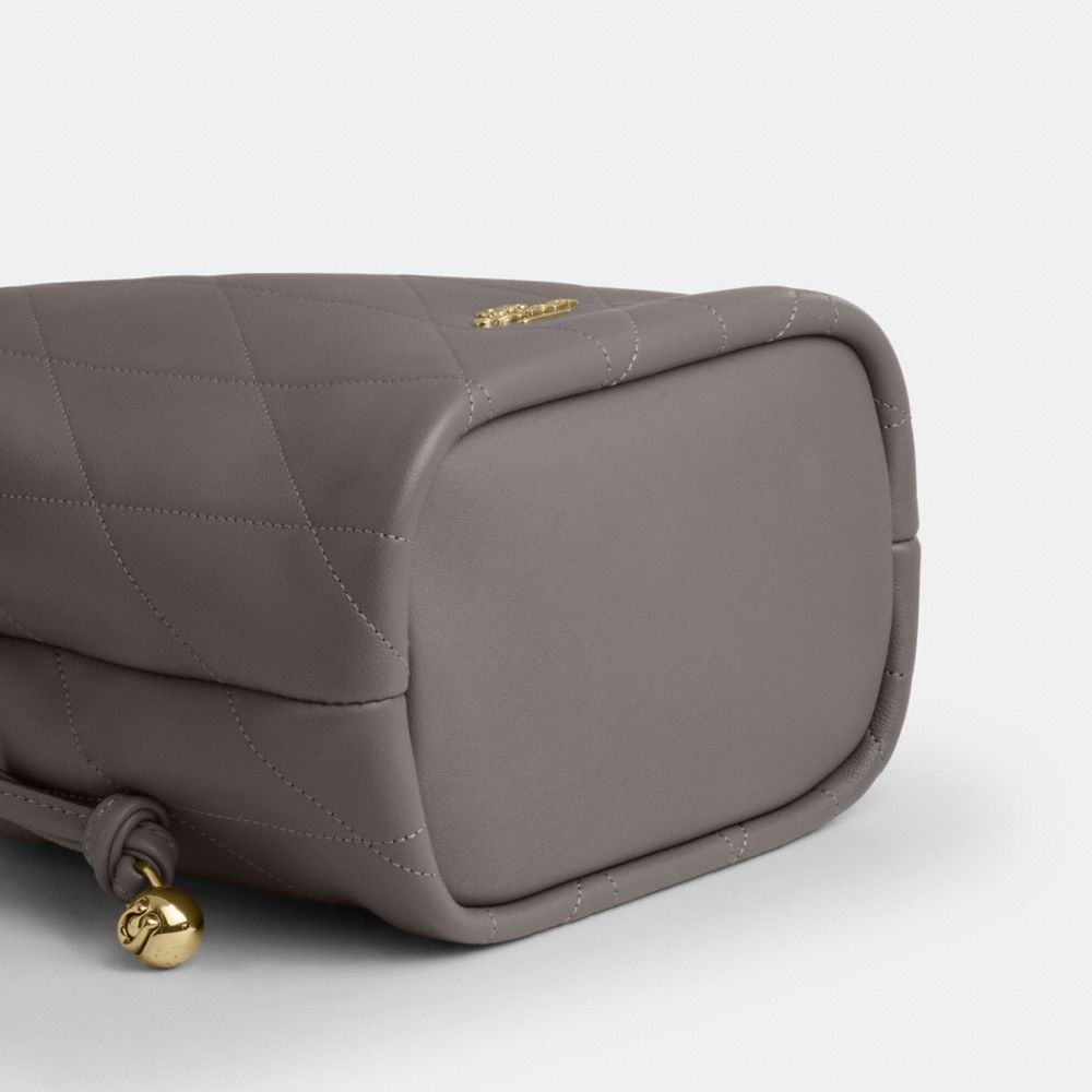Coach Faye Mini Drawstring Bag With Quilting Gold Slate