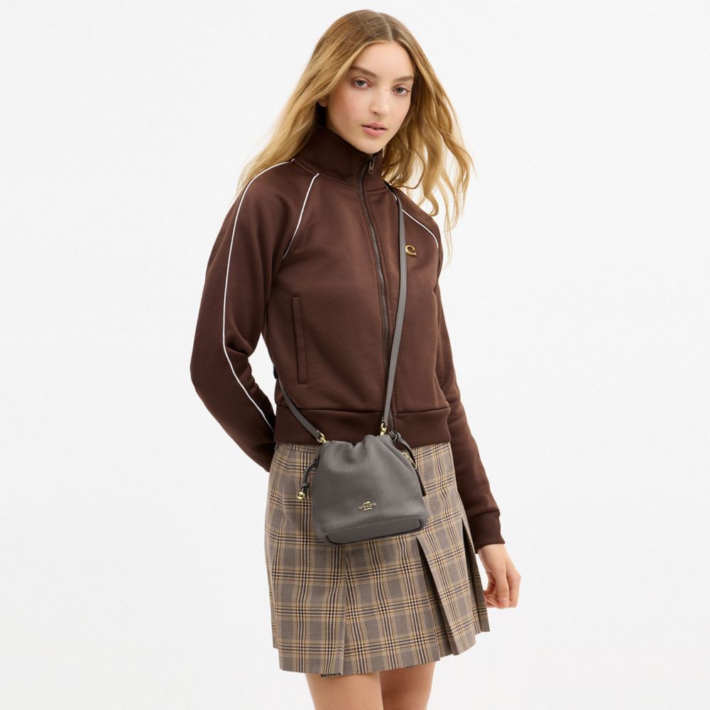 Coach Faye Mini Drawstring Bag With Quilting Gold Slate