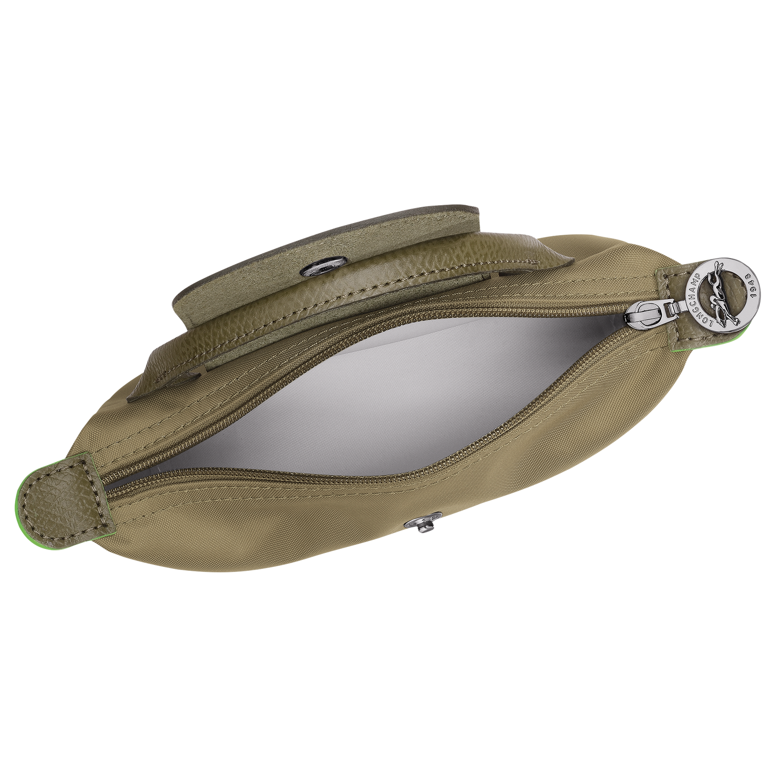 Longchamp Le Pliage Green Pouch with handle Artichoke