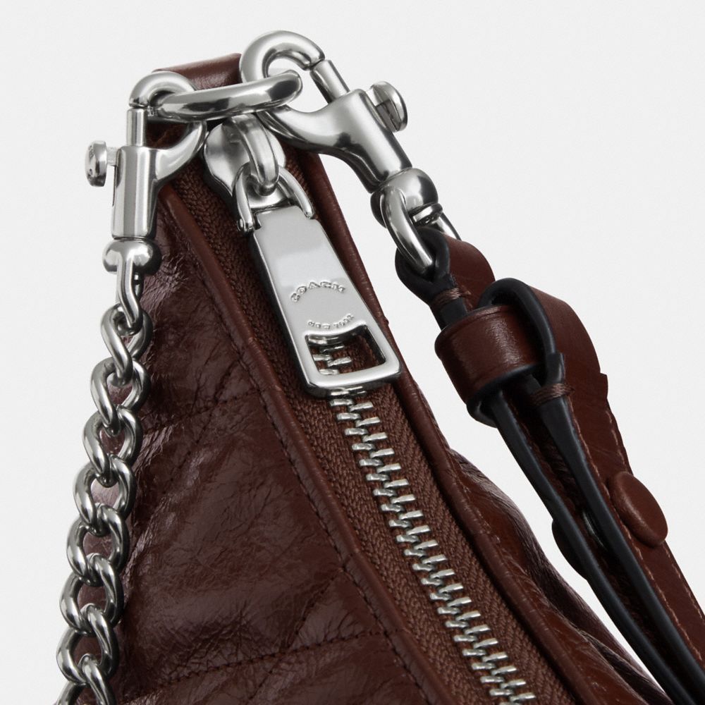 Coach Caitlin Shoulder Bag With Quilting Silver Maple