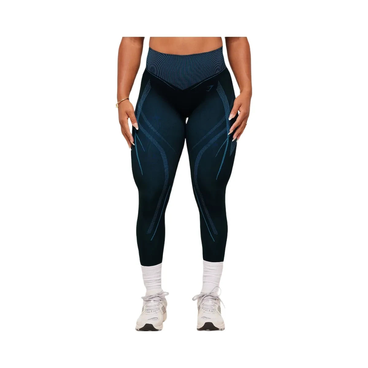 Gymshark x Analis Seamless Leggings - Midnight Blue/Lats Blue