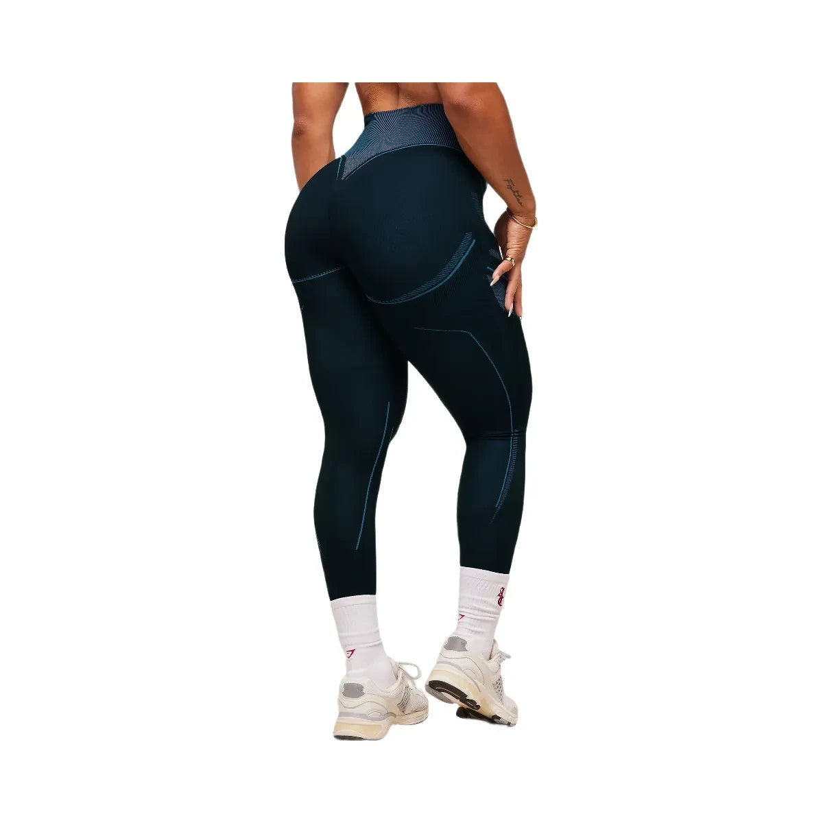 Gymshark x Analis Seamless Leggings - Midnight Blue/Lats Blue