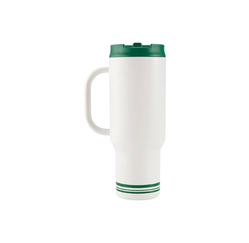 Starbucks Retro White & Green Series: Stylish, High-Capacity, Simple & Practical Stainless Steel Tumbler with Dual Drinking Openings (1189ml)