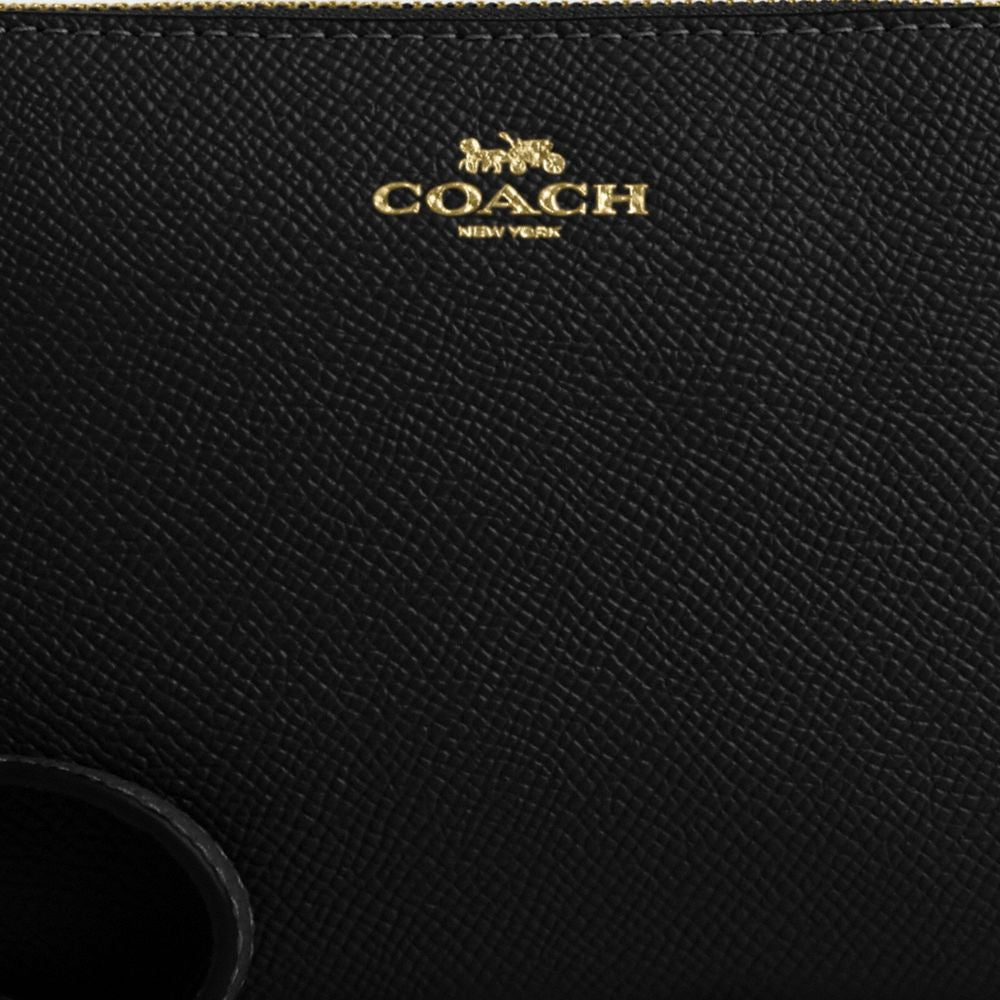 Coach Corner Zip Wristlet Gold Black