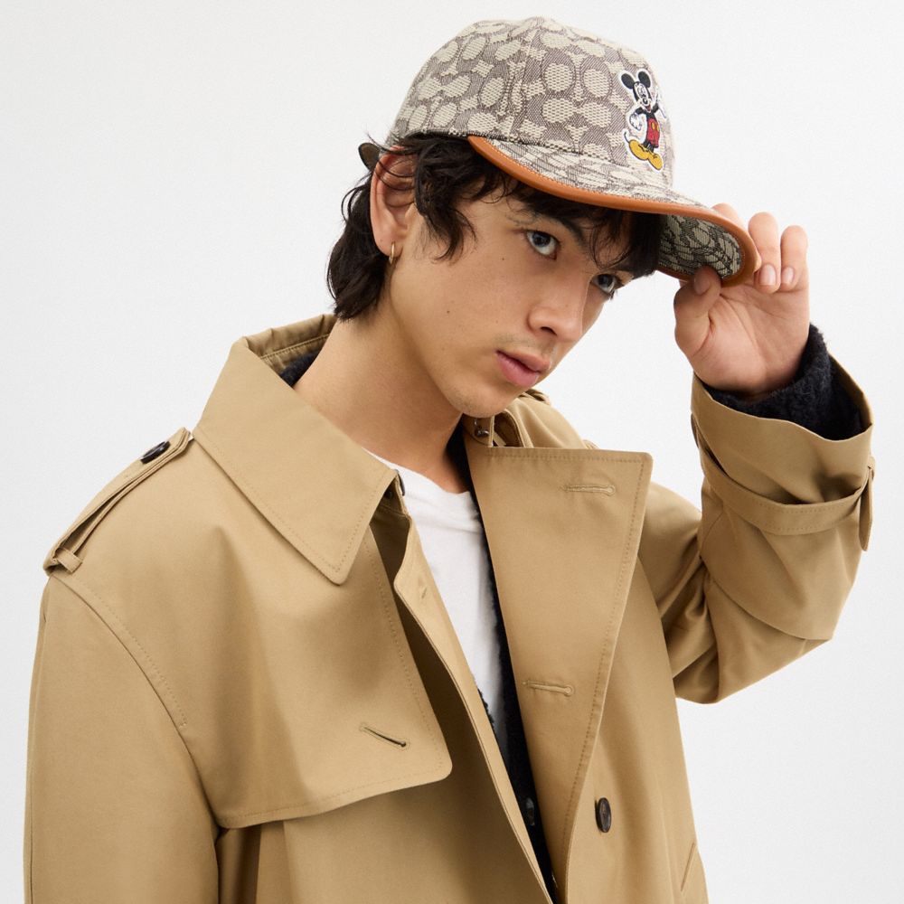 Disney X Coach Signature Baseball Hat With Mickey Mouse