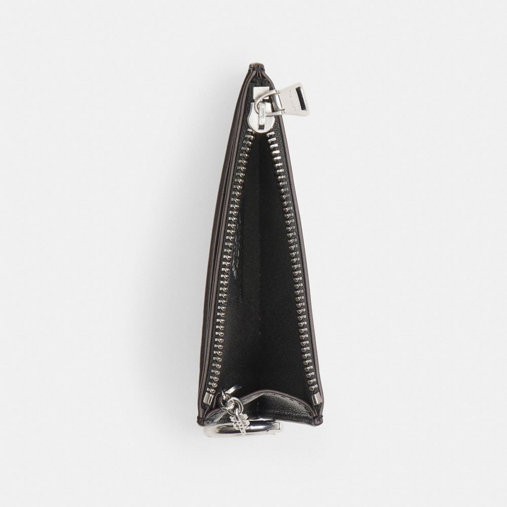Zip Card Case With Key Ring In Upcrafted Leather