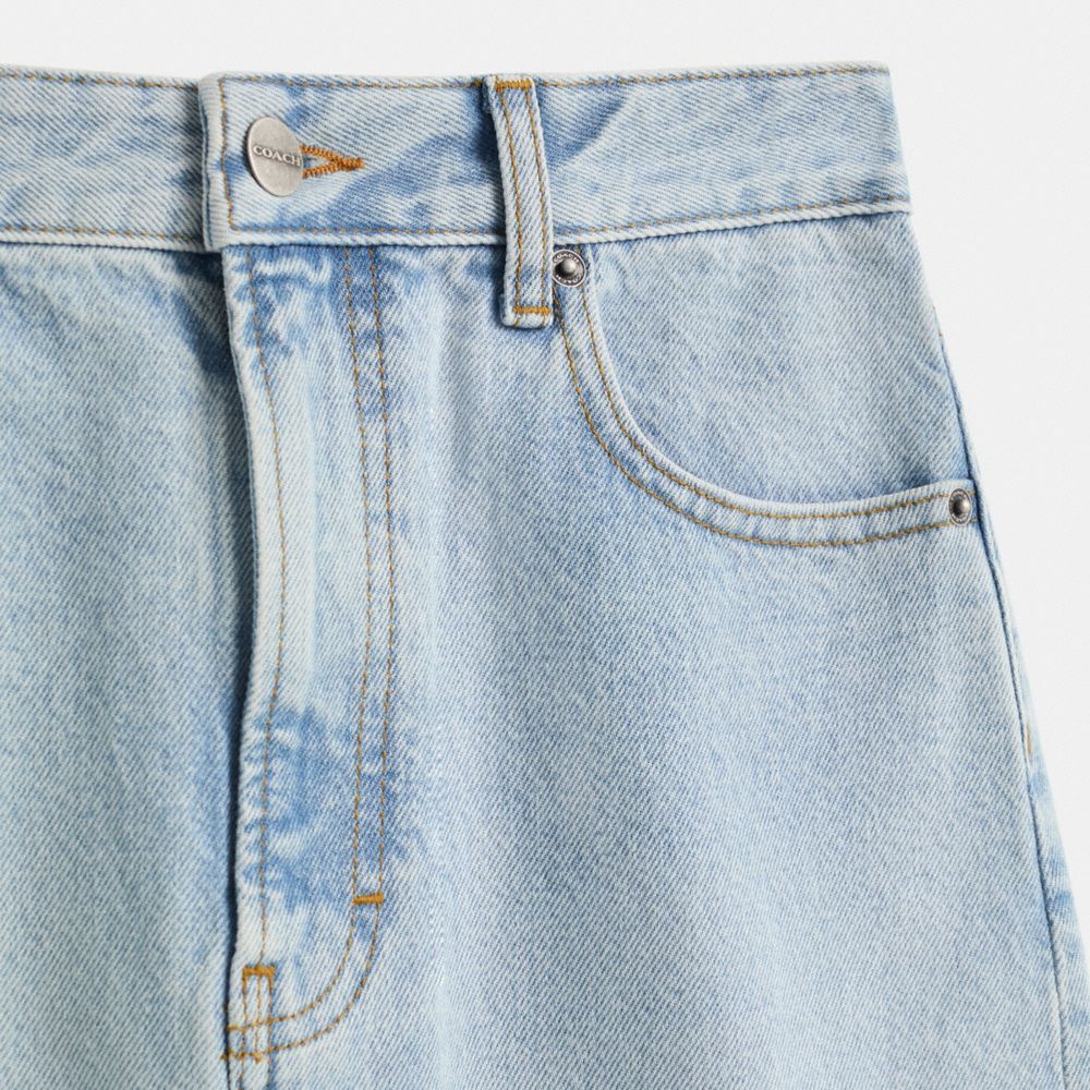 Restored Long Denim Skirt