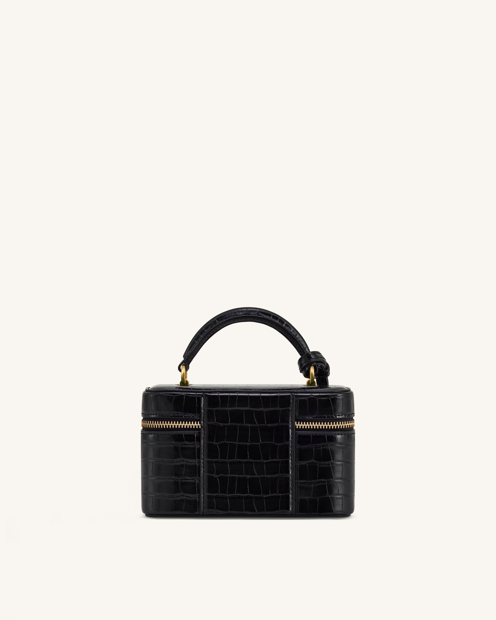 Cleo Box Shape Top Handle Bag - Claret Croc
