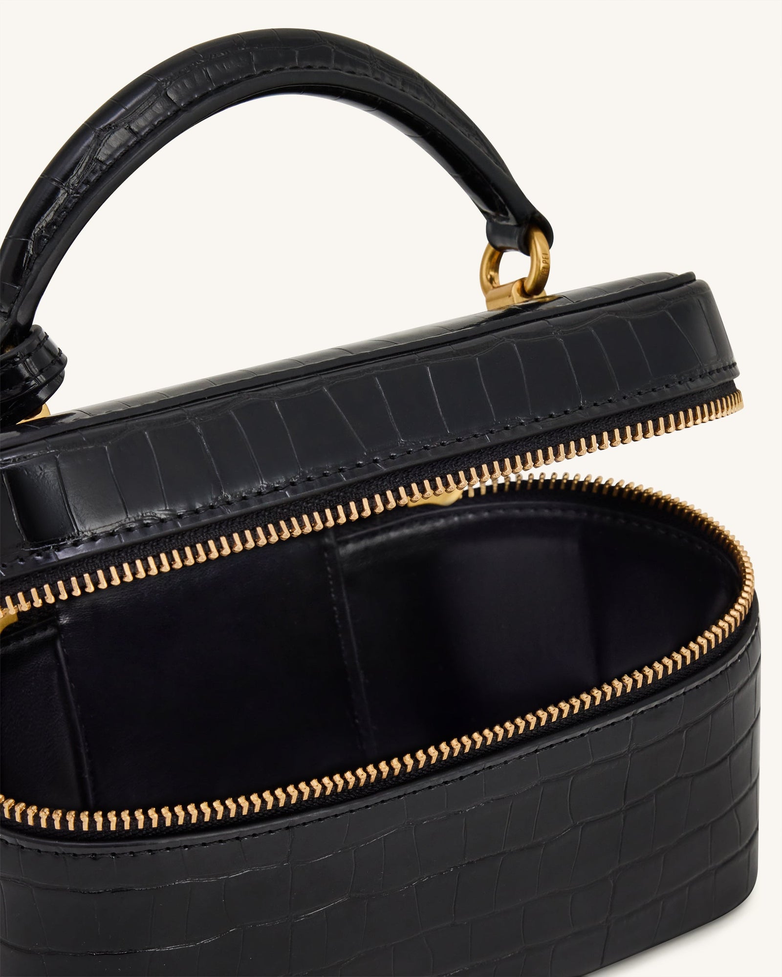 Cleo Box Shape Top Handle Bag - Claret Croc