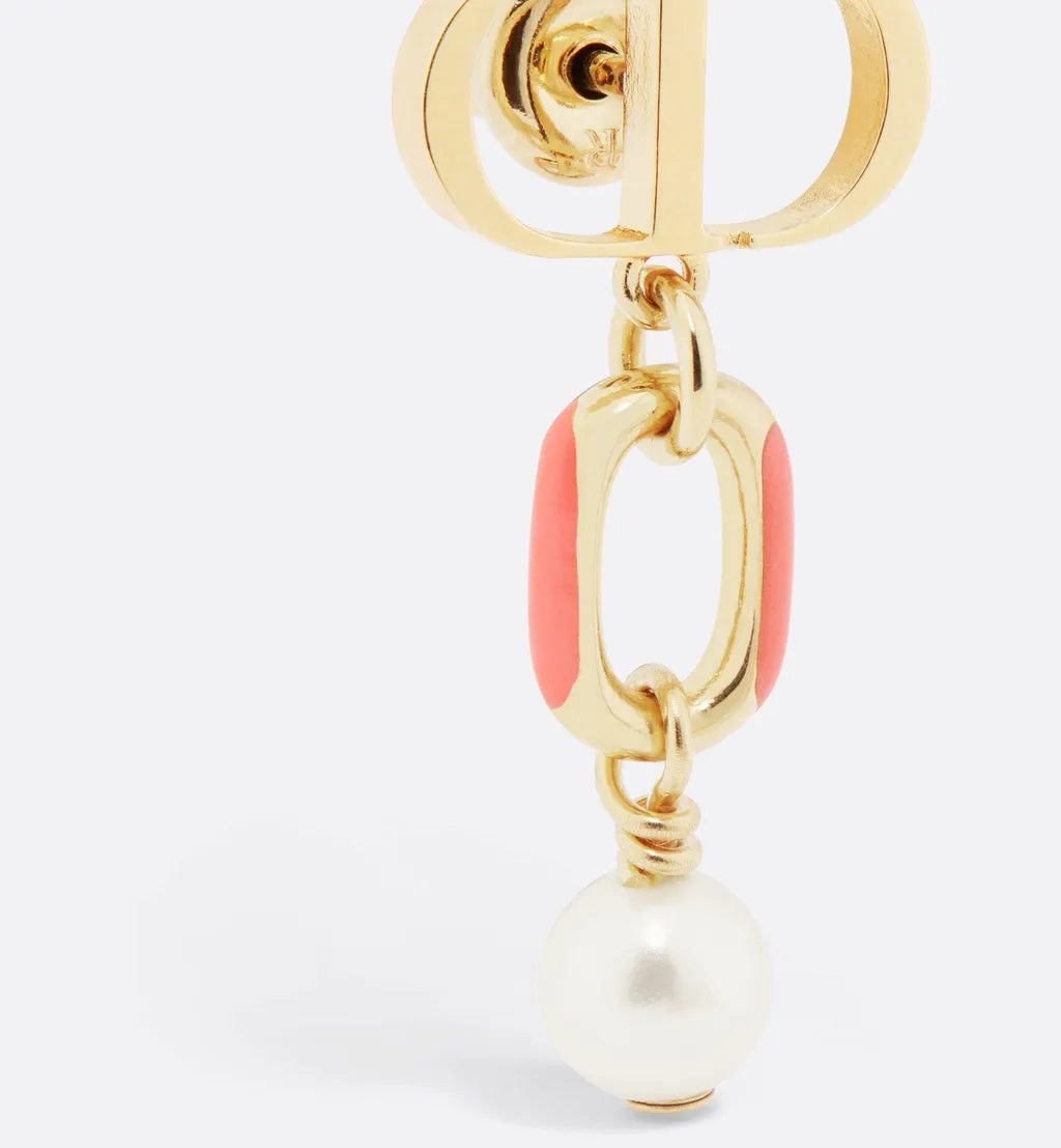 Dior Women's Earrings Dioriviera Small CD Earrings in Pink Gold E3297W