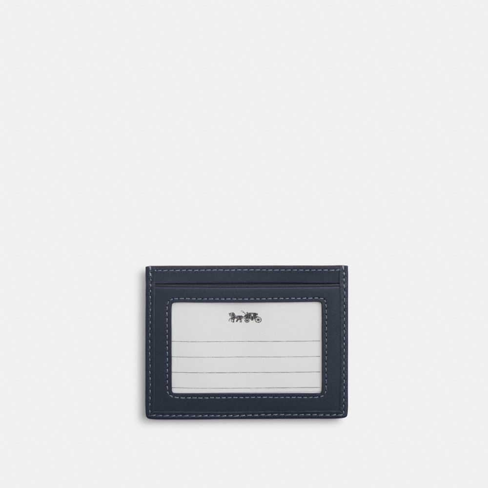 Slim Id Card Case In Signature Denim